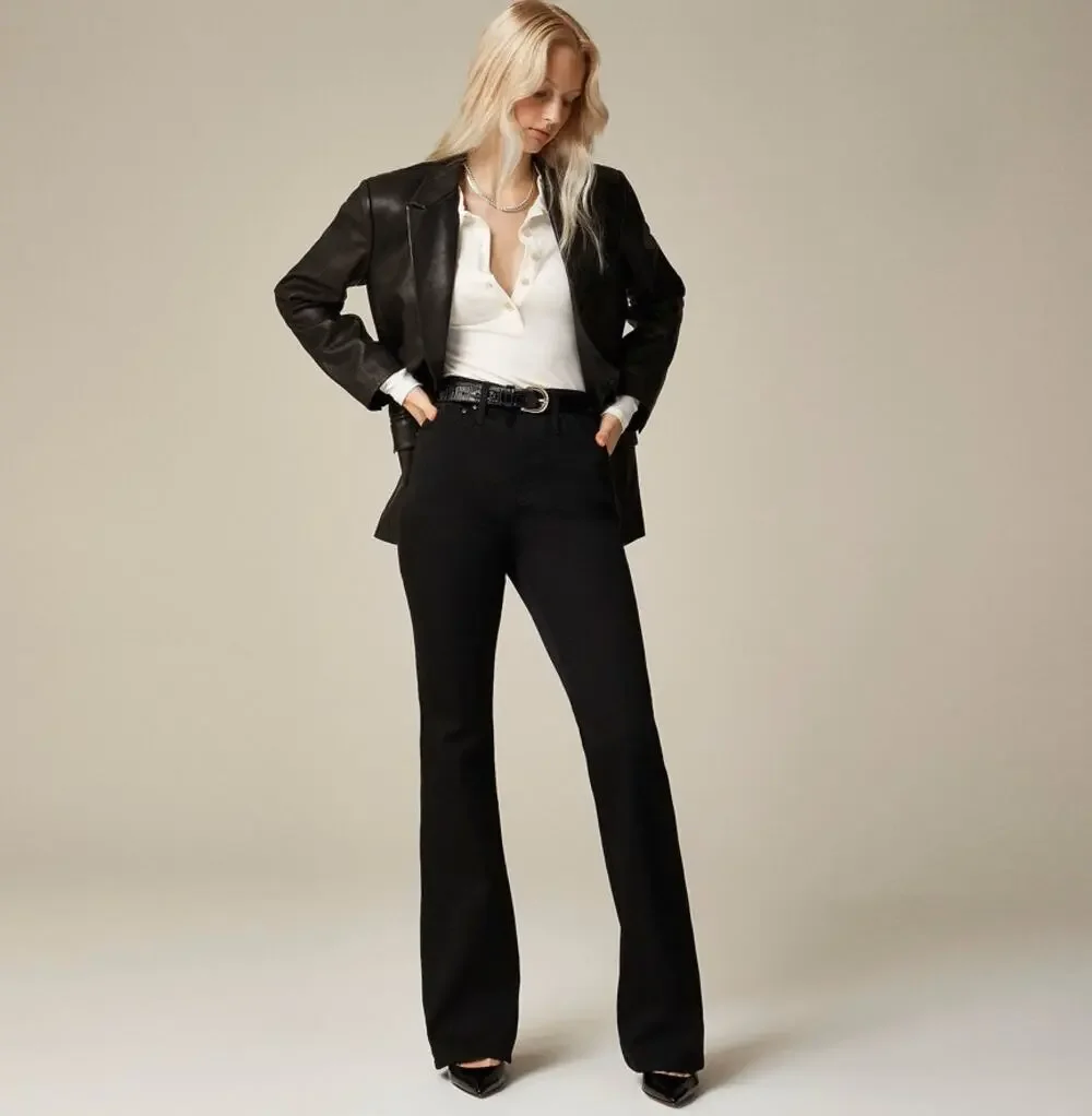 J.Crew 2003 Bootcut Jeans WMNS 25 Black High Rise Super Stretch Zip Fly 5-Pocket